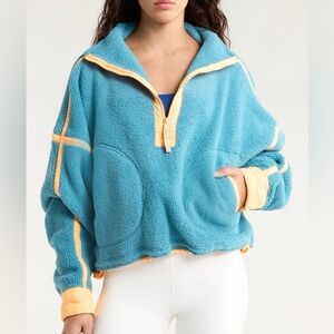 FP Movement Mountain High Fleece Half Zip Pullover Blue Medium